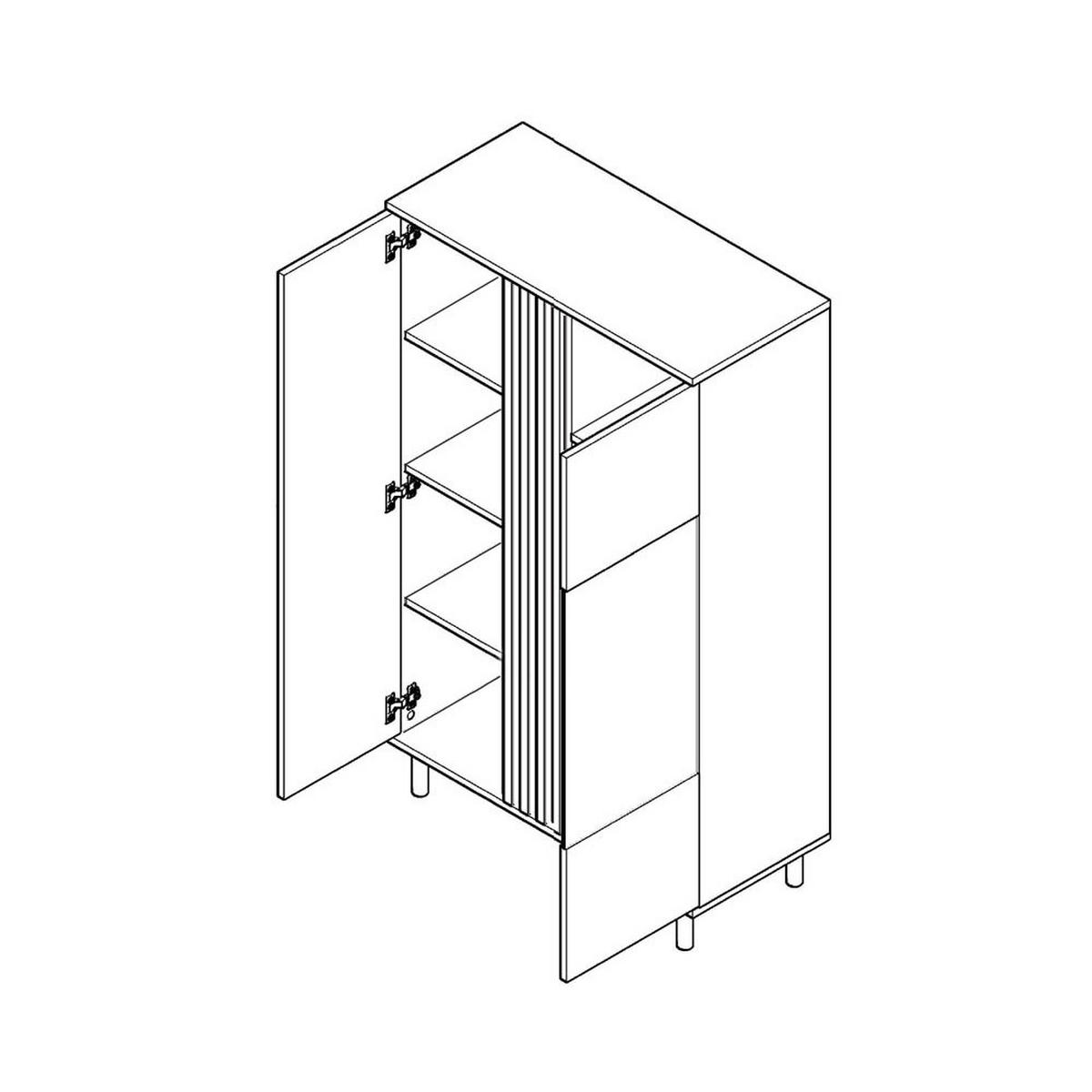 VITRINE Madis sand grange eiche / anthrazit 90,1cm / 40 cm / 148,8 cm - Eichefarben/Braun, Holz/Holzwerkstoff (90/149/40cm) - Feldmann-Wohnen
