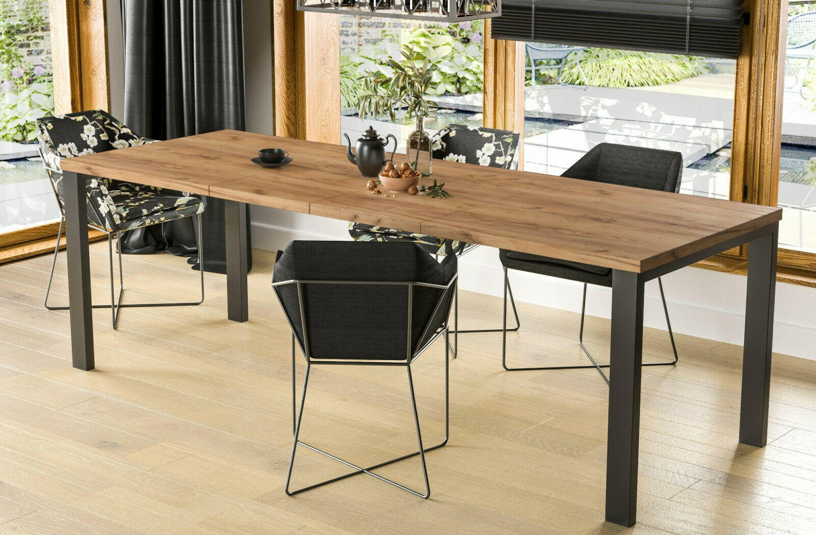 ESSTISCH Garant ausziehbar - Eiche Bianco, Holzwerkstoff (130/80/76cm) - Endo-Moebel