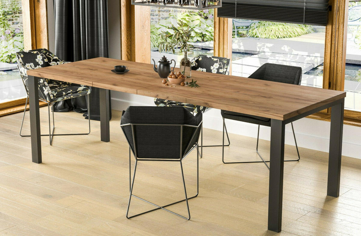 ESSTISCH Garant ausziehbar - Eiche Bianco, Holzwerkstoff (80/80/76cm) - Endo-Moebel