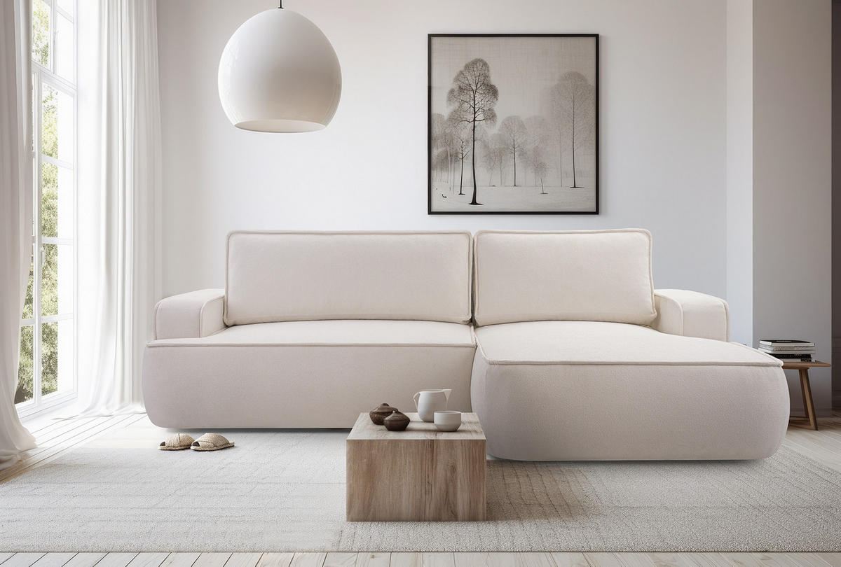 ECKSOFA MONOS Hellgrau L - Rechts - Hellgrau/Schwarz, Kunststoff/Textil (260/168cm) - Luxkor24