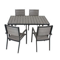 GARTEN-SITZGRUPPE Mila 5-teilig Gartenmöbel-Set - Anthrazit, Kunststoff - DELUKE