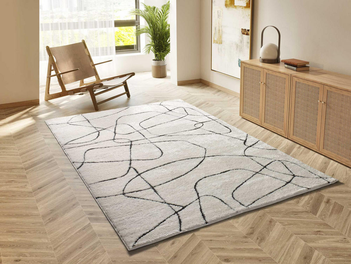 WEBTEPPICH Weiß Geprägt Blanche 120/170 cm - Weiß, Naturmaterialien/Textil (120/170cm) - Atticgo