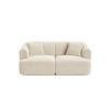 MODULARES-SOFA Campi aus Samt leichtes beige 2 Sitzplätze - Creme, Textil (90/70/180cm) - Cosmopolitan Design
