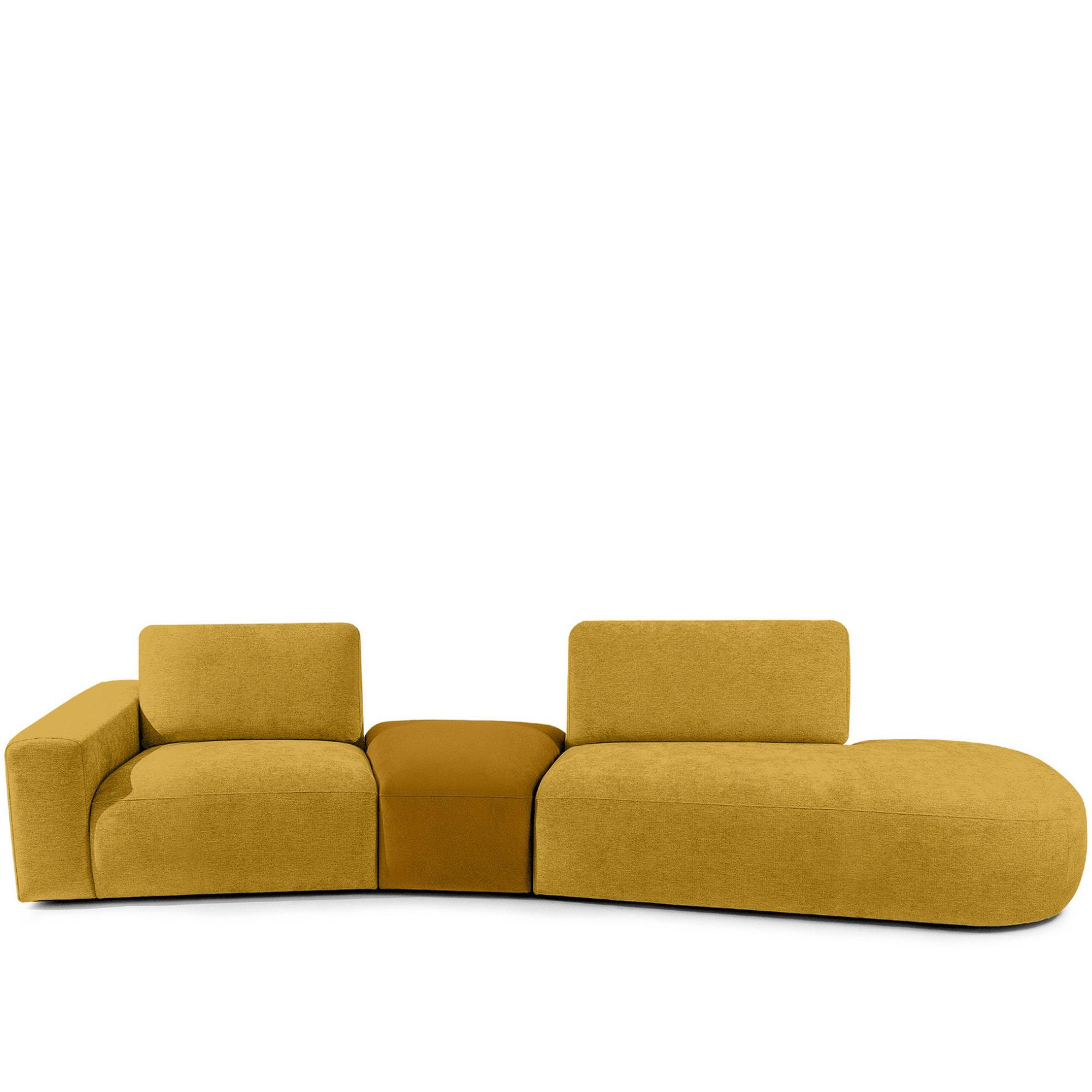 4-SITZER ECKSOFA ZUCCO Chenille rechts, Gelb - Gelb, Textil (350/84/105cm) - KONSIMO®