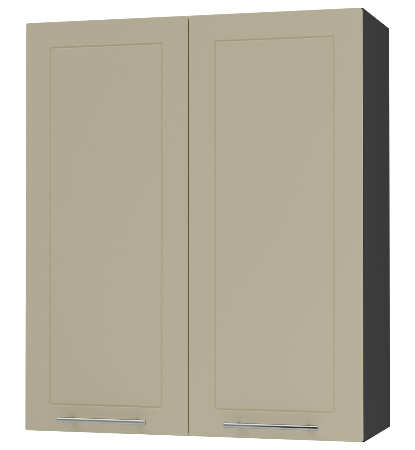 KÜCHENHÄNGESCHRANK Kvantum W4/80 Vanille Matt / Schwarz Matt 80 / 32,5 / 96cm - Creme/Schwarz, Holz/Holzwerkstoff (80/96/32.5cm) - Feldmann-Wohnen