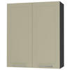 KÜCHENHÄNGESCHRANK Kvantum W4/80 Vanille Matt / Schwarz Matt 80 / 32,5 / 96cm - Creme/Schwarz, Holz/Holzwerkstoff (80/96/32.5cm) - Feldmann-Wohnen