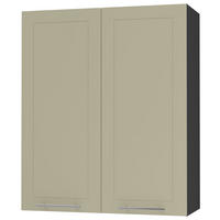 KÜCHENHÄNGESCHRANK Kvantum W4/80 Vanille Matt / Schwarz Matt 80 / 32,5 / 96cm - Creme/Schwarz, Holz/Holzwerkstoff (80/96/32.5cm) - Feldmann-Wohnen