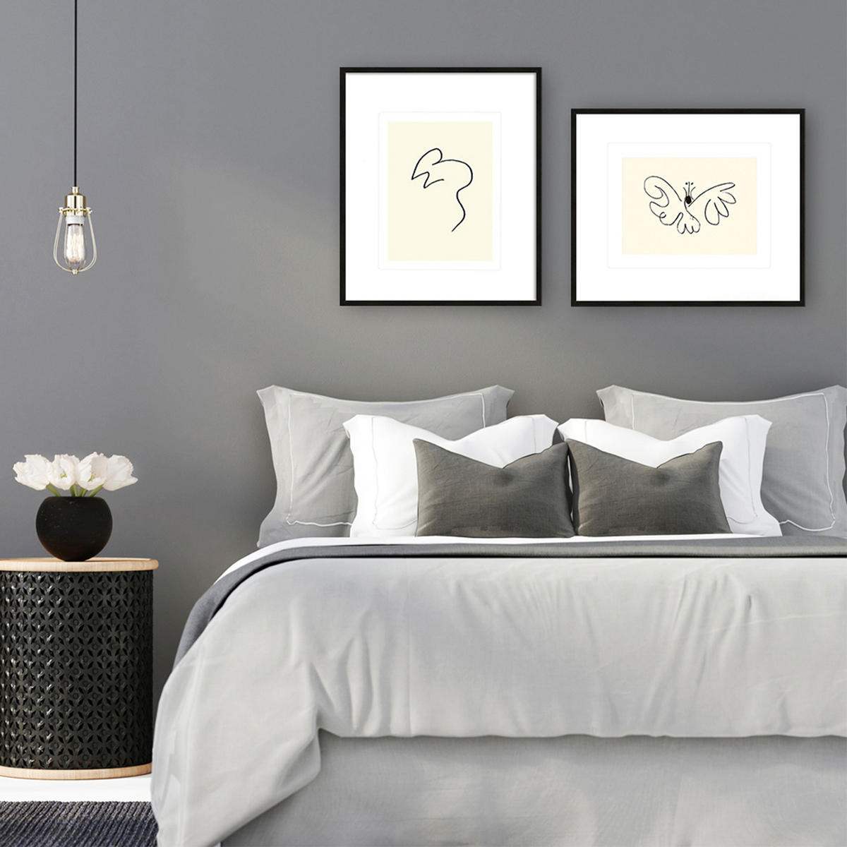 BILD gerahmt 53x63 cm Pablo Picasso „Maus“ - Weiß, Holz (53/63cm) - artissimo