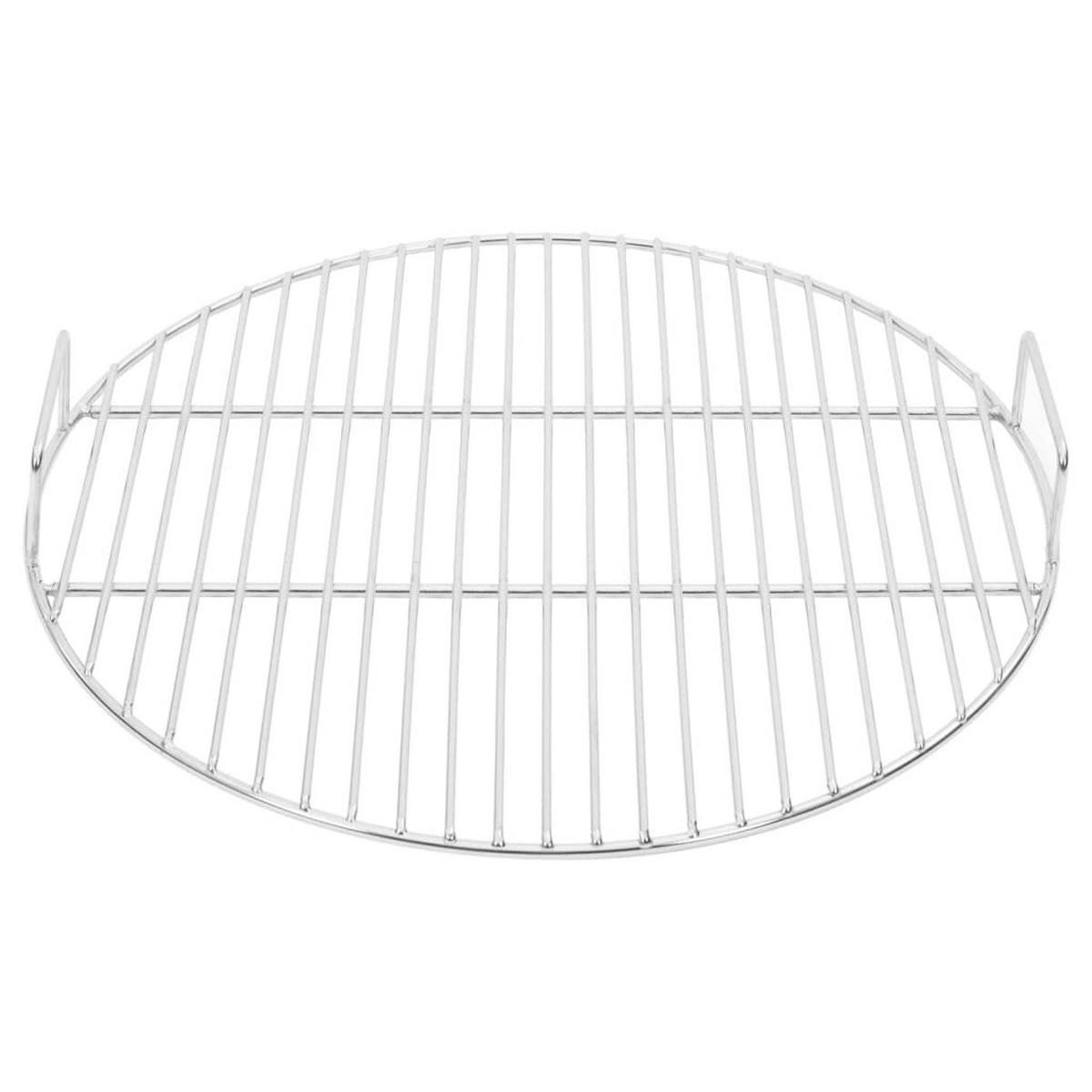 GRILLROST Mit Griffen Rund Ø44,5 Cm 304 Edelstahl - Silberfarben, Metall (44.5/44.5cm) - vidaXL