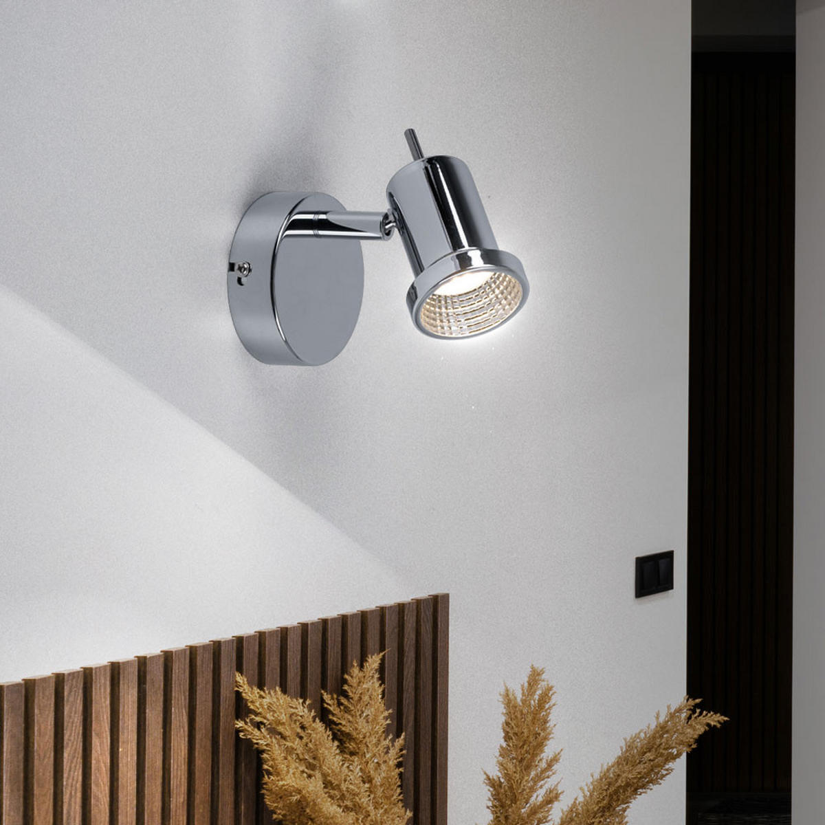 LED WANDLEUCHTE HOORN Silber mit beweglichem Spot 2er Set - Silberfarben, Metall (8/9/8cm)