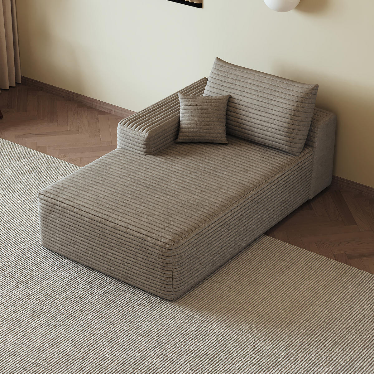 RÉCAMIERE DE-34721 linke Chaiselongue Kamel - Sandfarben, Textil (95/83/175cm) - ComfortXL
