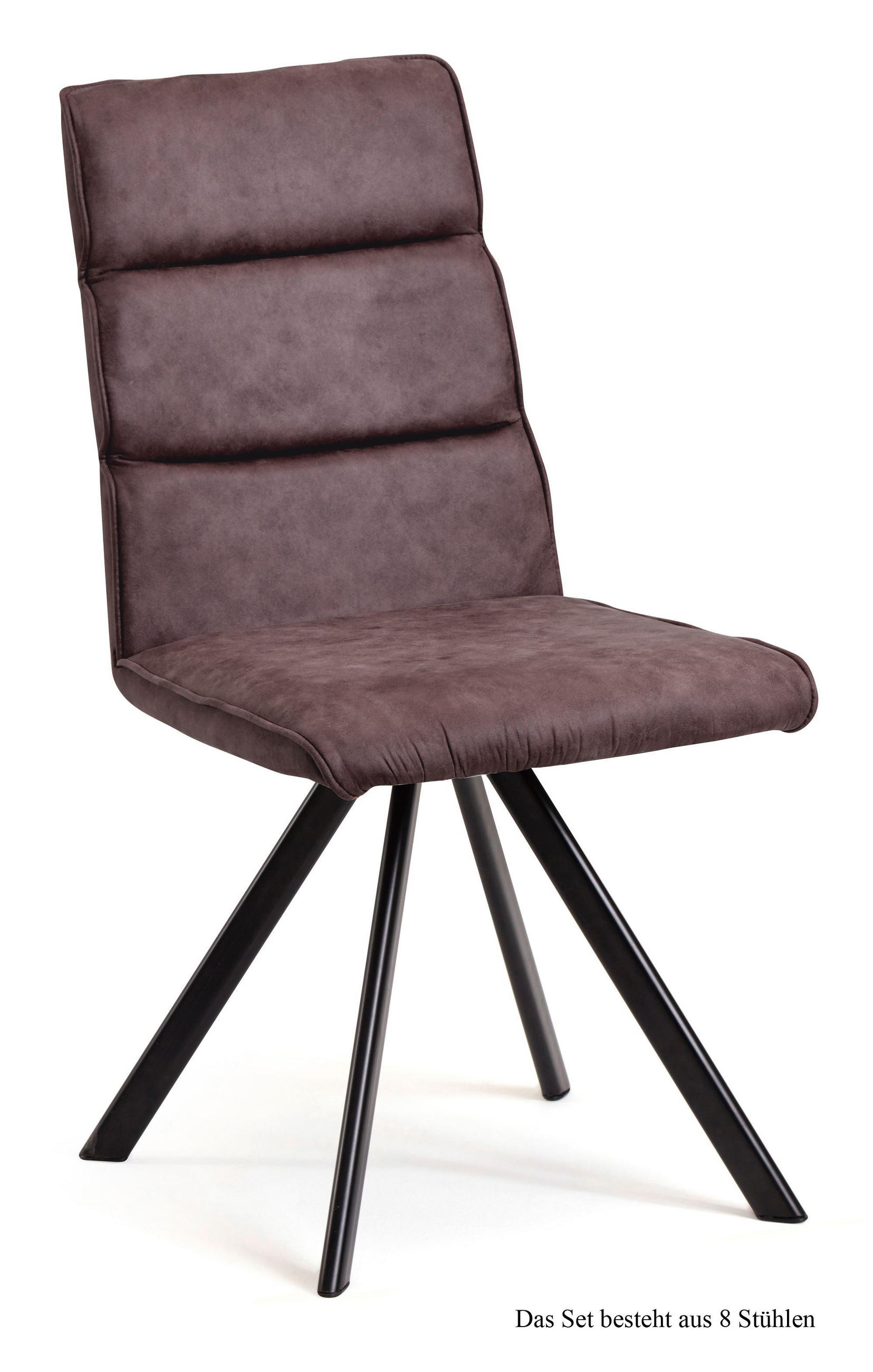 ESSZIMMERSTUHL (8er-Set) Ddene 47x92x60 Schwarz/Braun - Schwarz/Braun, Kunststoff (60/92/47cm) - 58aufmkessel