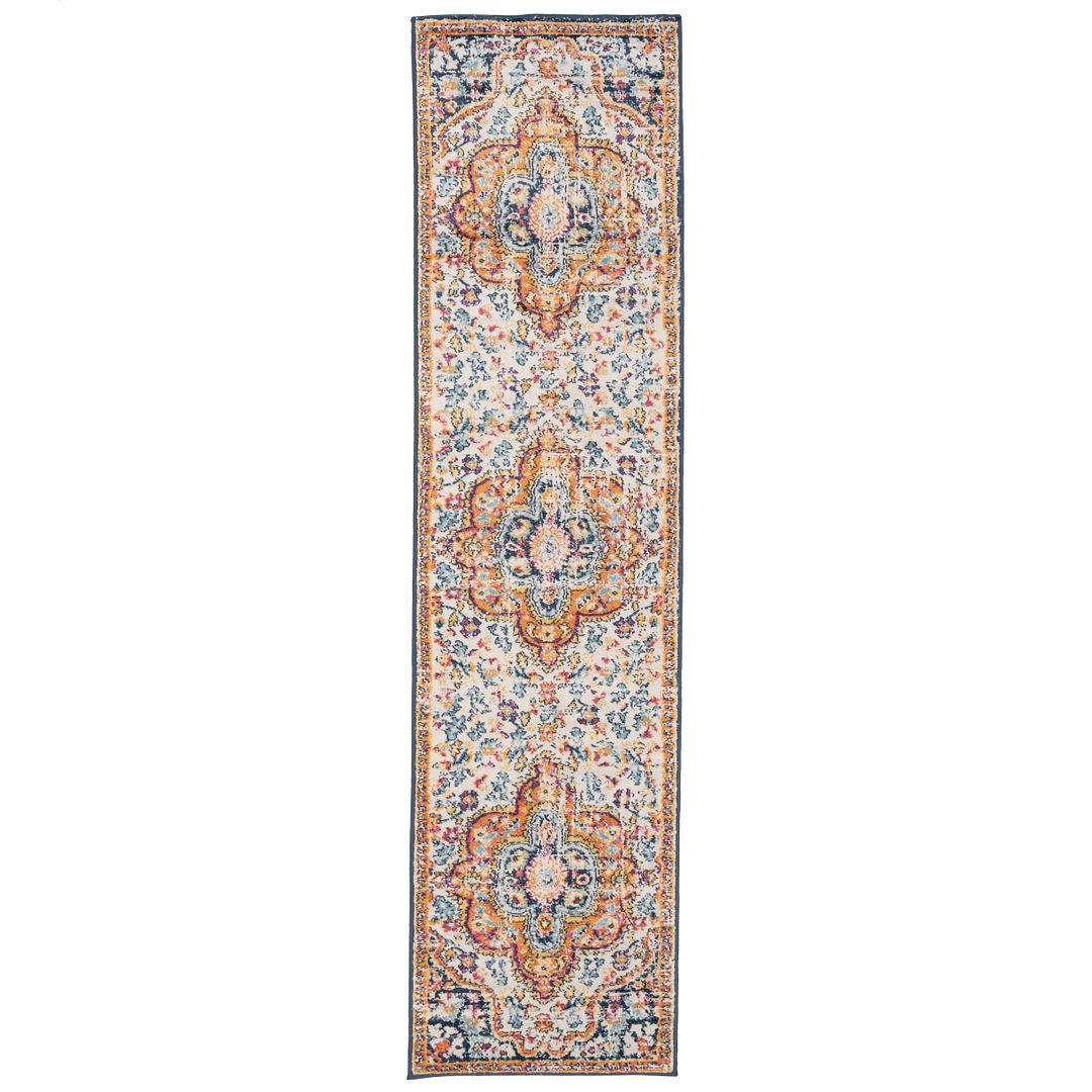 VINTAGE-TEPPICH Joyful Multi - Türkis, Textil (60/240cm) - Kukoon Rugs
