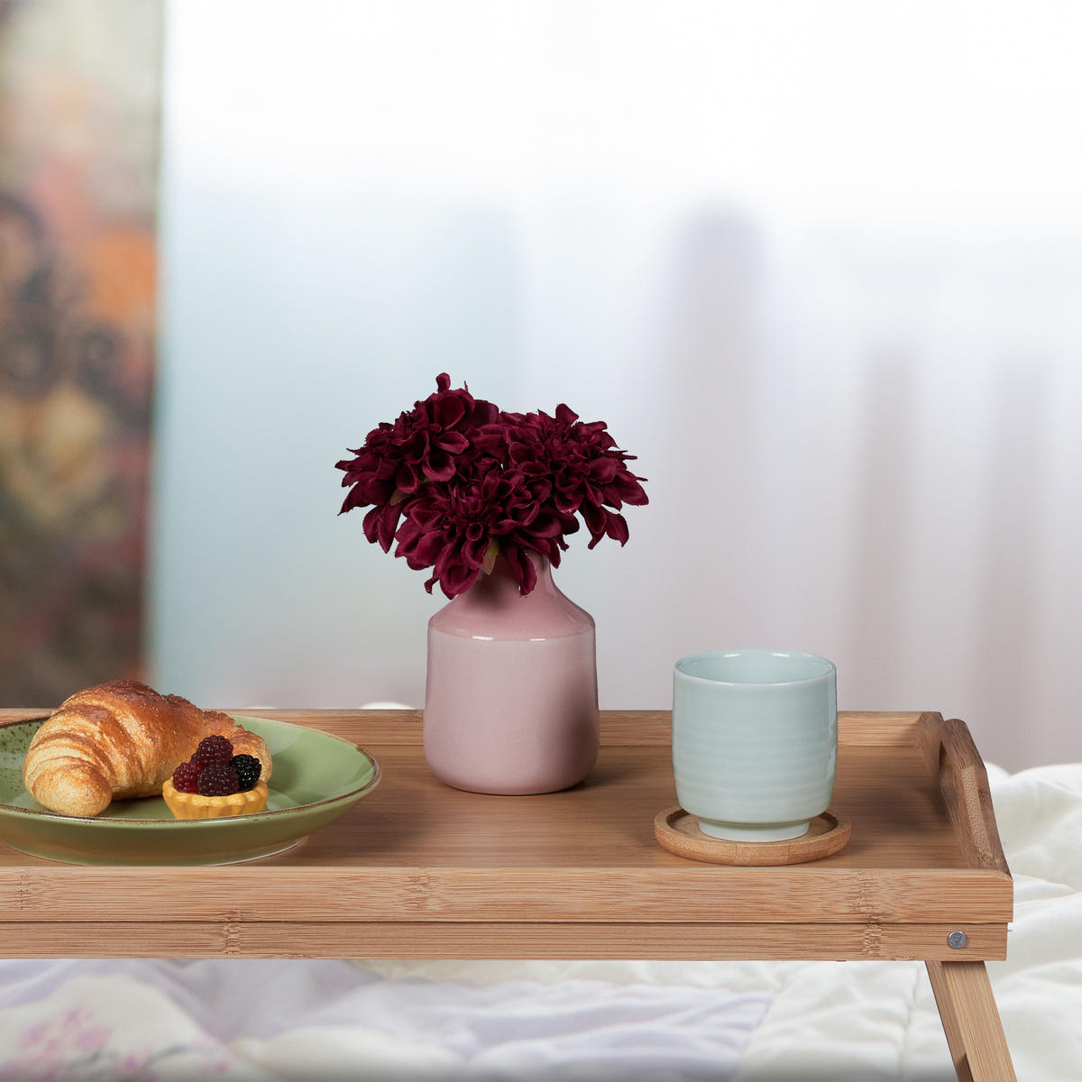 NOČNA mizica - svetlo rjava, leseni material/les - Relaxdays