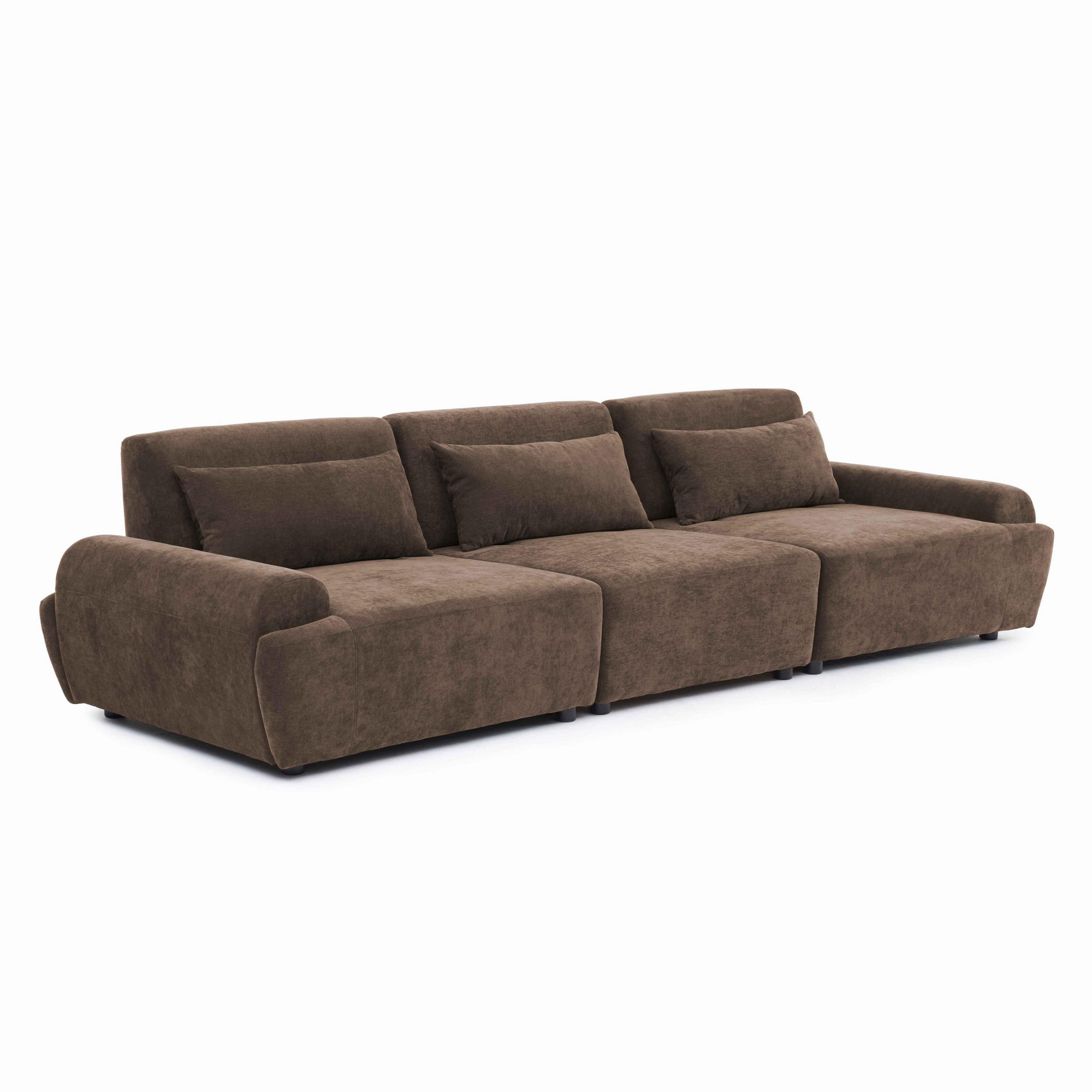 SOFA 3-Sitzer, Schokoladebraun - Braun, Textil (303/82/109cm) - Oviala
