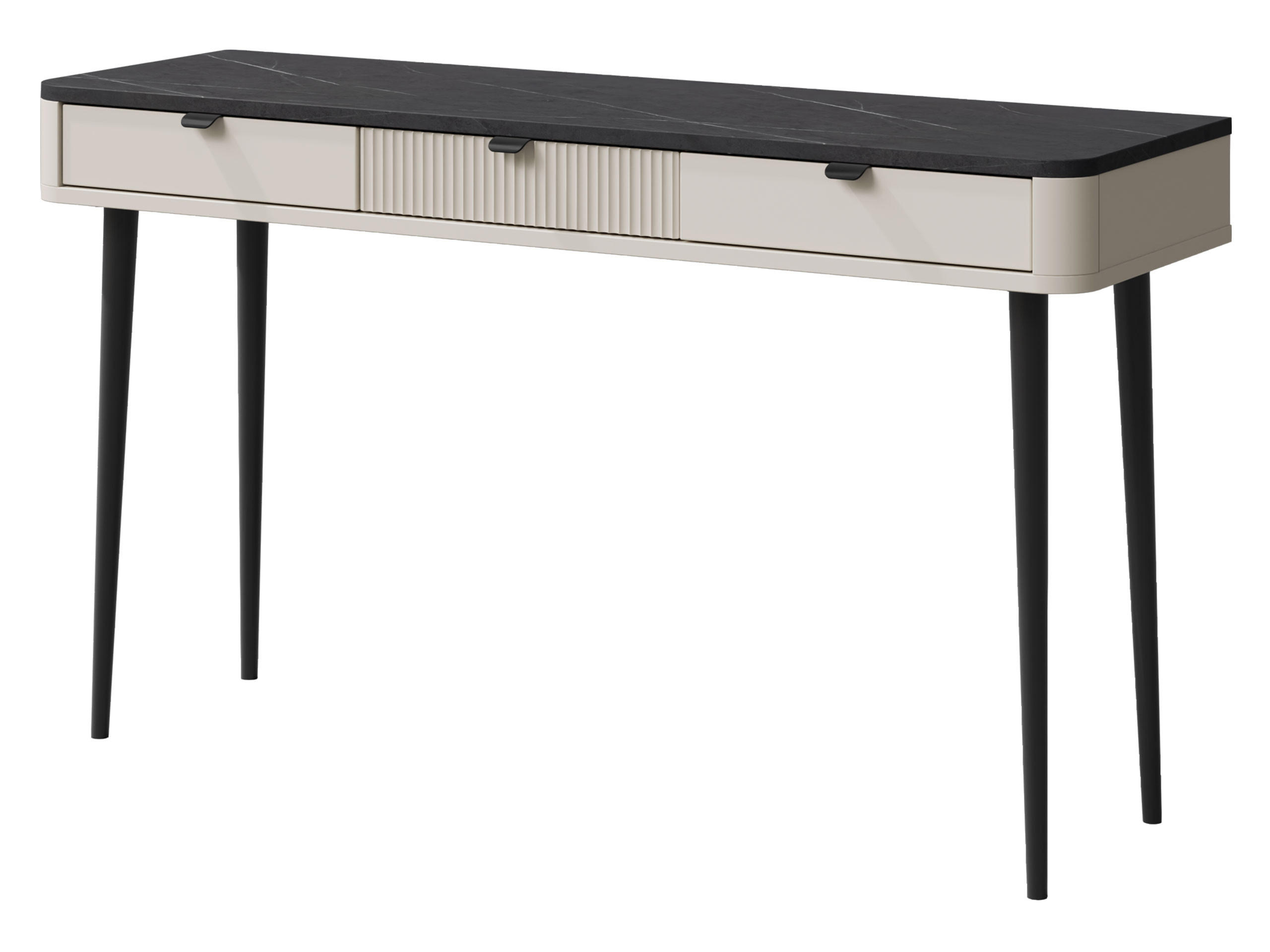 KONSOLENTISCH Marly RE15 - Kaschmir/Schwarz, Holzwerkstoff/Metall (40/130/82cm) - MIRJAN24