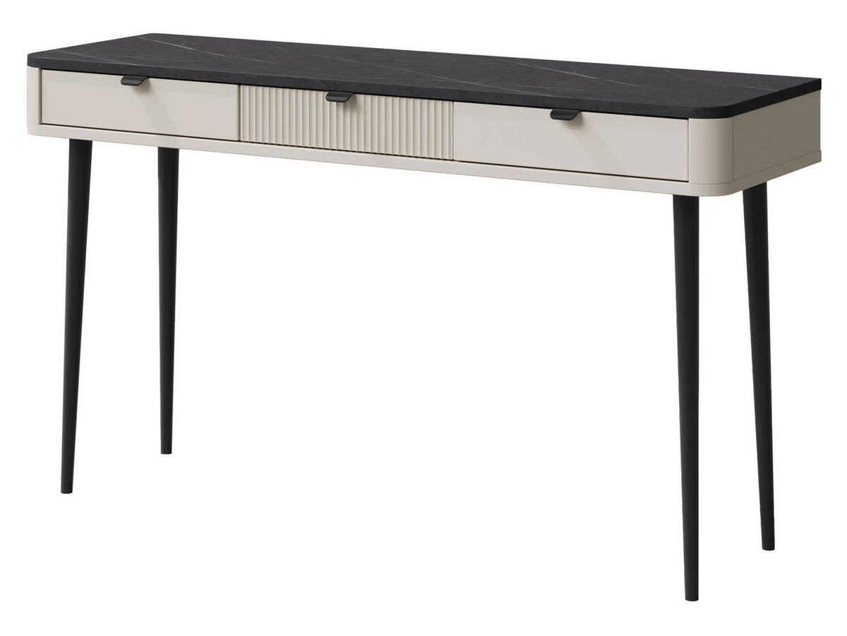 KONSOLENTISCH Marly RE15 - Kaschmir/Schwarz, Holzwerkstoff/Metall (40/130/82cm) - MIRJAN24