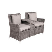 GARTENSTUHL Urban mit Hocker Relaxsessel - Grau, Kunststoff (155/90/70cm) - DELUKE