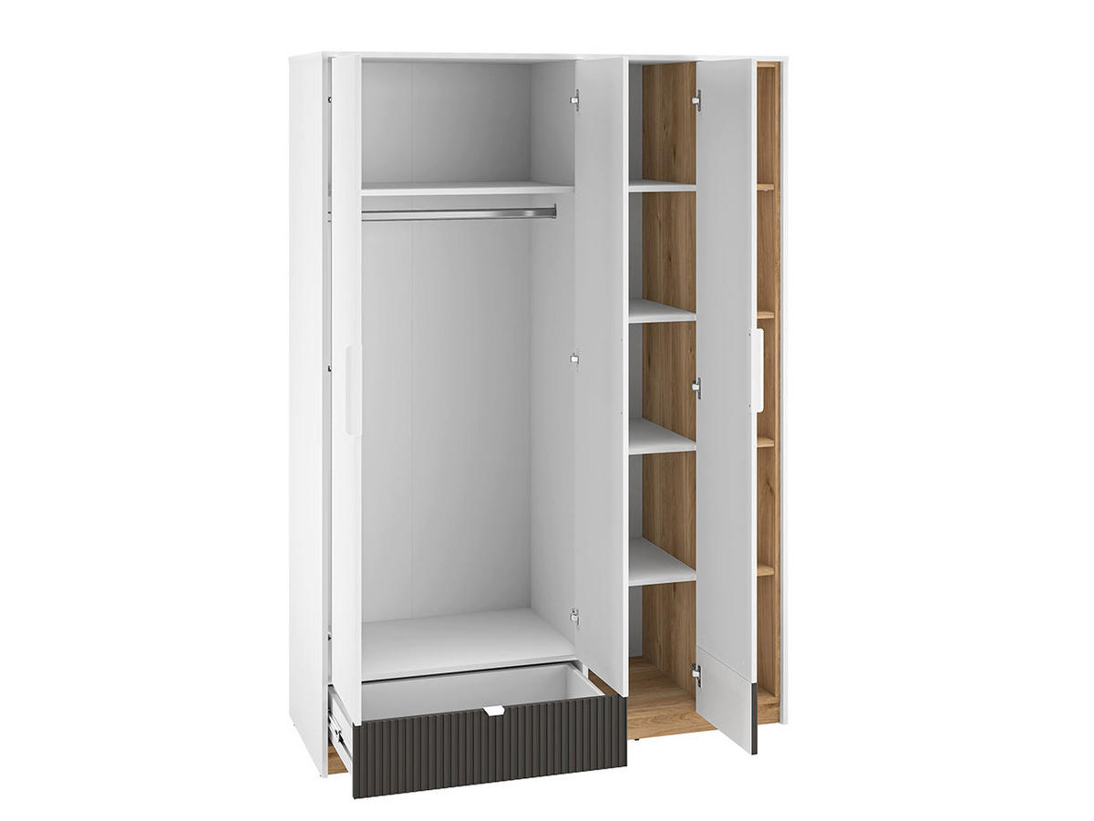 KLEIDERSCHRANK – 64 cm – Torino – Weiß – KS-002 - Weiß, Holzwerkstoff (64/196/40cm) - hi-markt