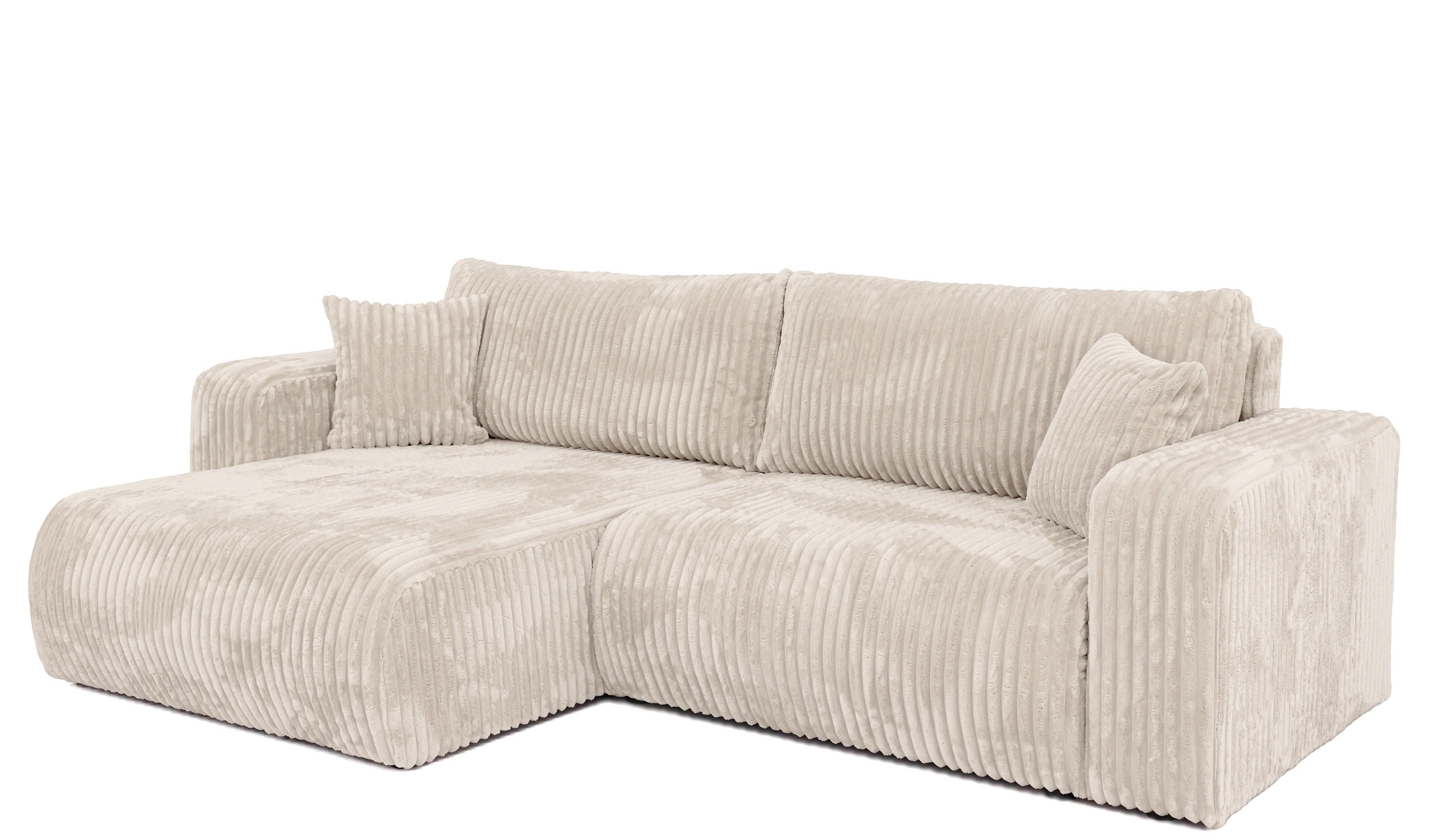 ECKSOFA mit Schlaffunktion TILIO Cream - Creme, Textil (244/148cm) - Bromarkt