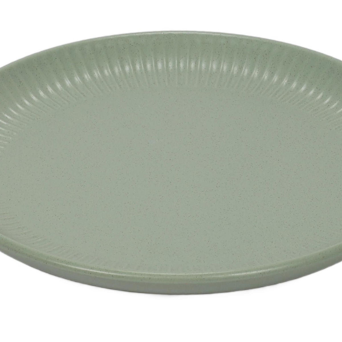 TELLER aus Steinzeug Grün 22/22/2,1 cm - Grün, Keramik (22cm) - Siaki