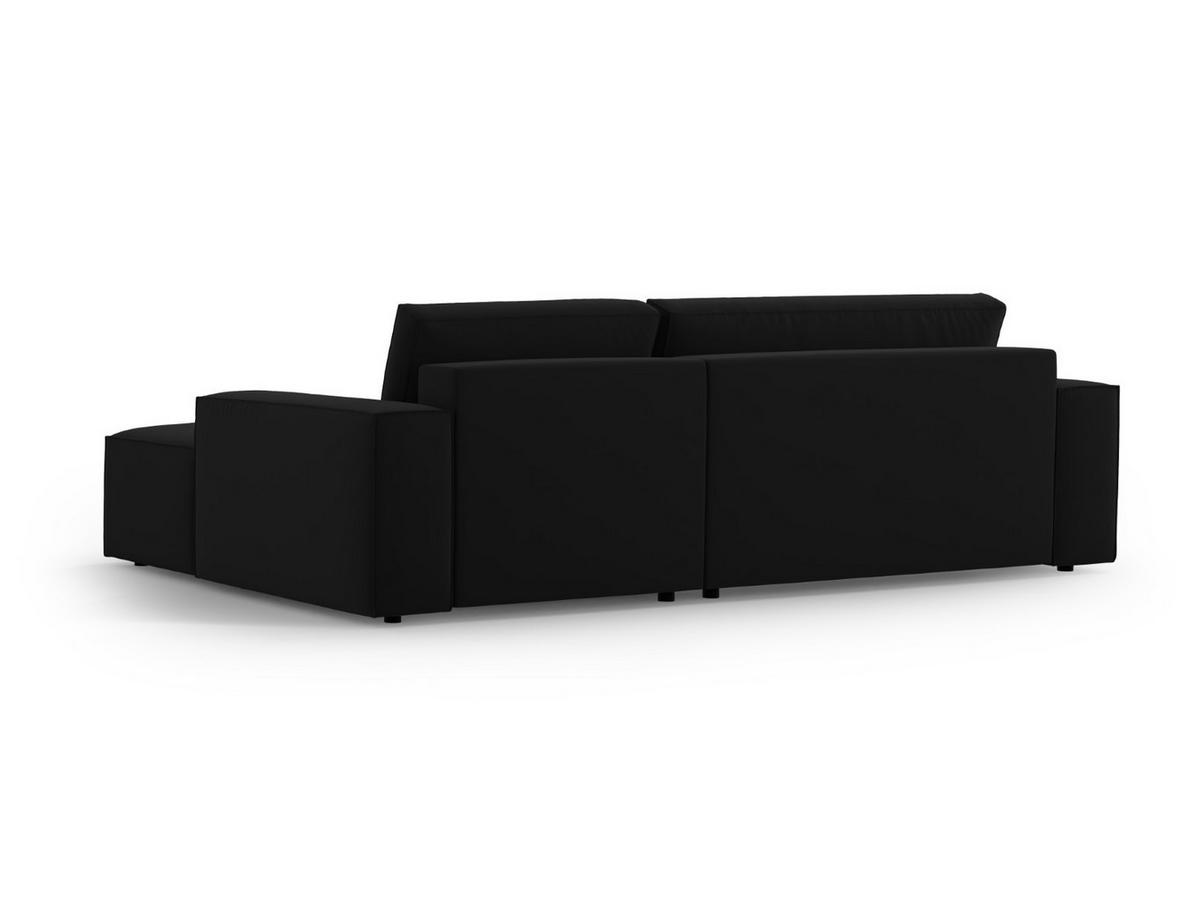 ECKSOFA ausklappbar rechts mit Container Jodie aus Samt schwarz 3 Sitzplätze - Schwarz, Textil (151/246cm) - Micadoni