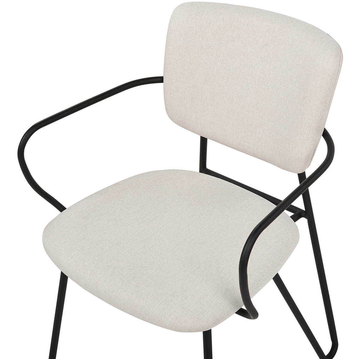 JÍDELNÍ ŽIDLE sada 2 ks čalounění Bílá Elko - bílá, kov/textil (53/80/54cm) - Beliani