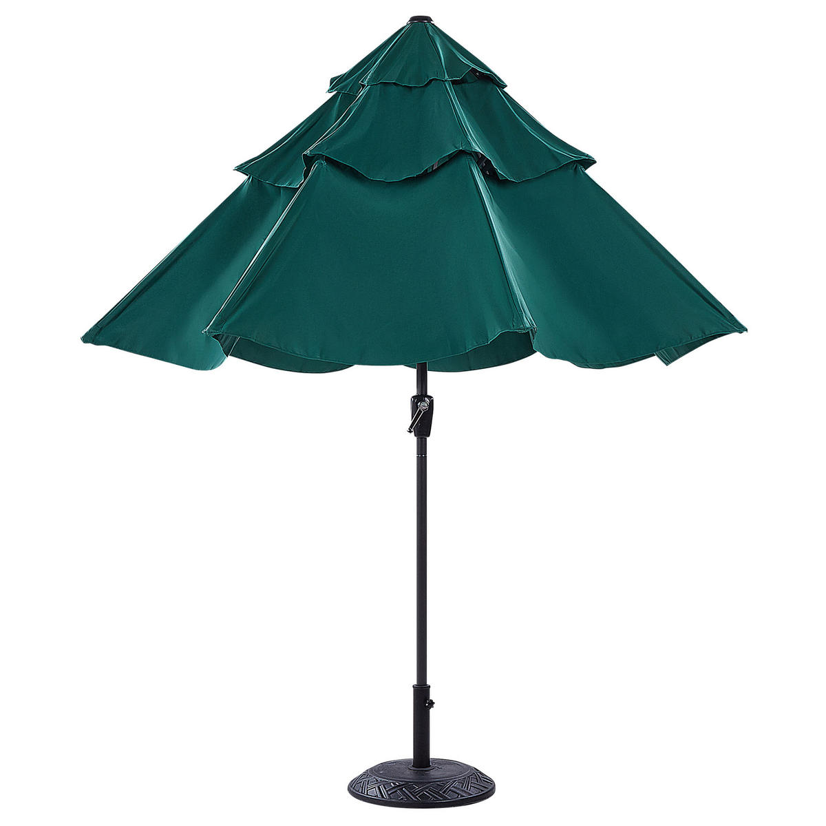 SONNENSCHIRM smaragdgrün 285 cm Bibione - Schwarz/Grün, Textil (285/285cm) - Beliani