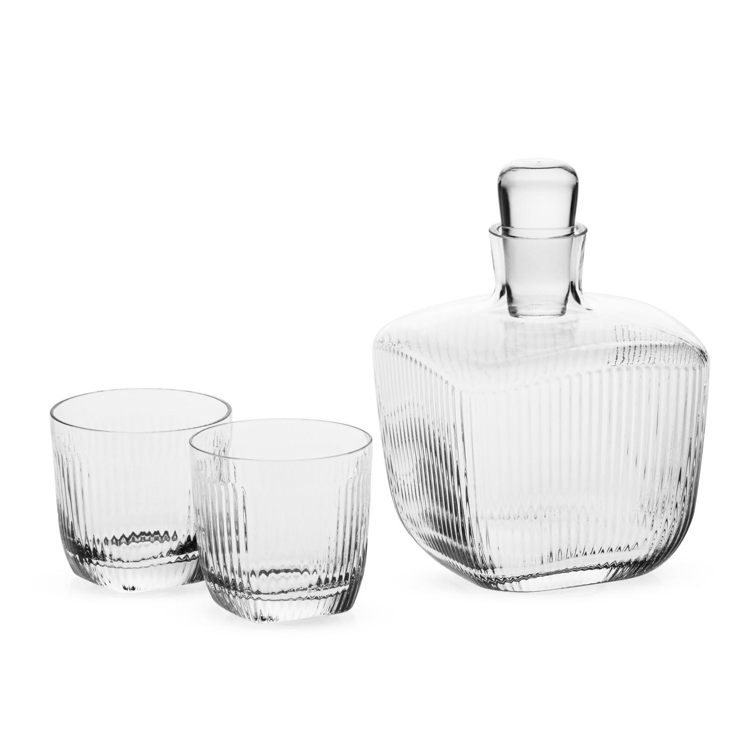 WHISKY SET, 3er-Set, 1000 ml / 200 ml, Hangemacht - Transparent, Glas (1L) - Krosno Glass
