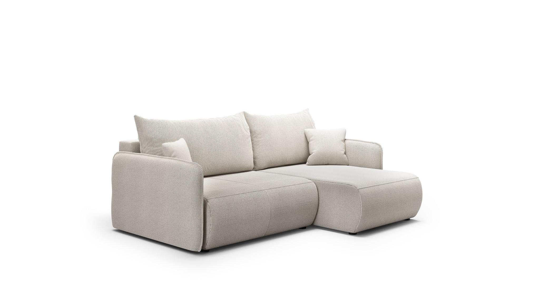 ECKSOFA Calgary - Hellgrau, Holzwerkstoff/Textil (207/148cm) - Fun Möbel