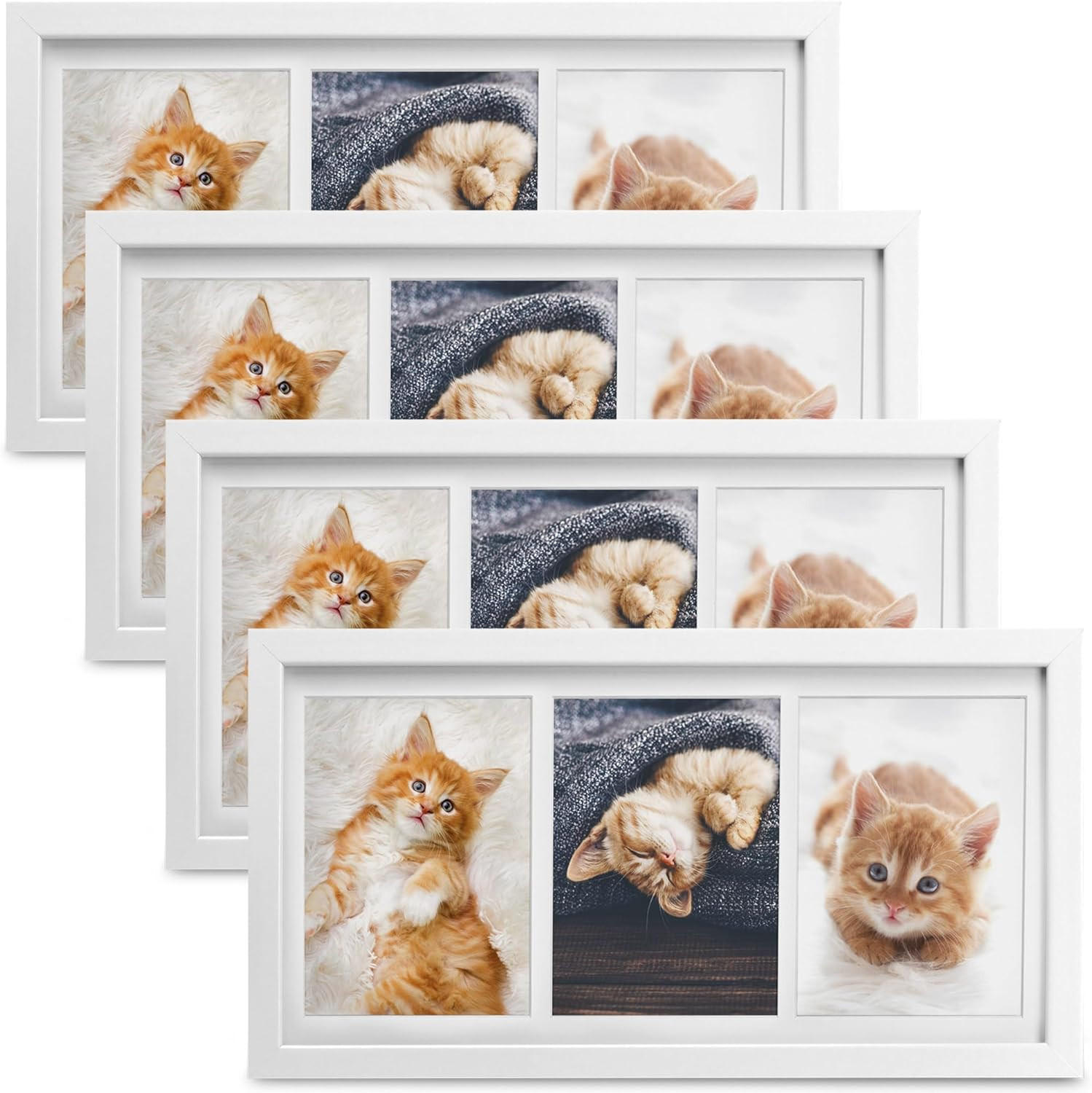 BILDERRAHMEN Galeria 10x15cm Weiß (4tlg) - Weiß, Holzwerkstoff (20/2/37cm) - BoMoe