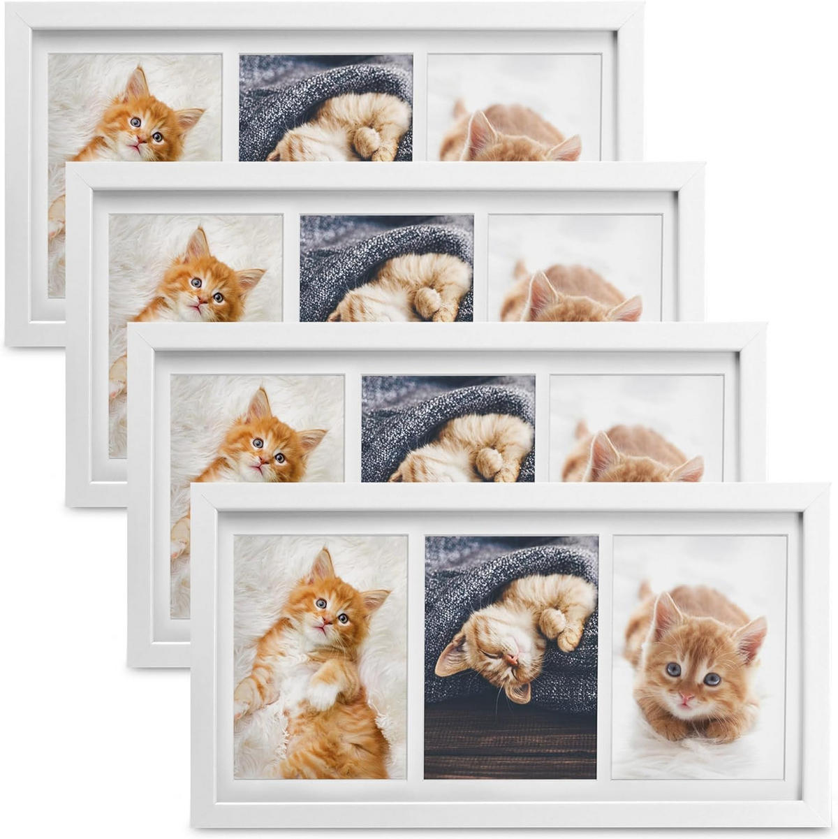 BILDERRAHMEN Galeria 10x15cm Weiß (4tlg) - Weiß, Holzwerkstoff (20/2/37cm) - BoMoe