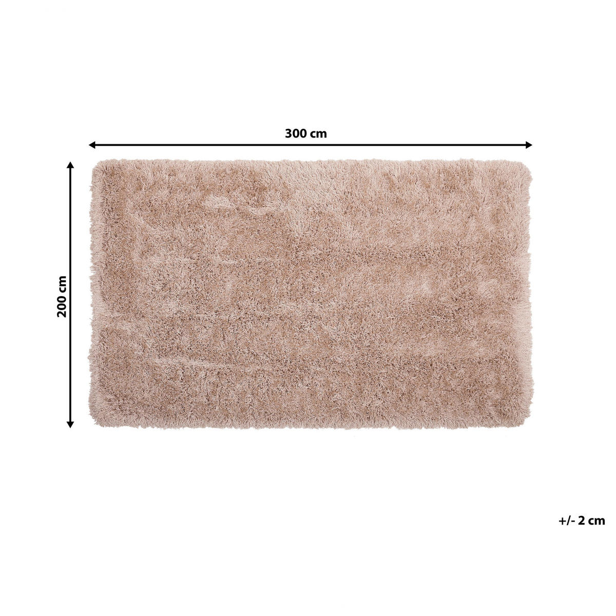 SHAGGY-TEPPICH Cide 300/200 cm - Beige, Kunststoff (200/300cm) - Beliani