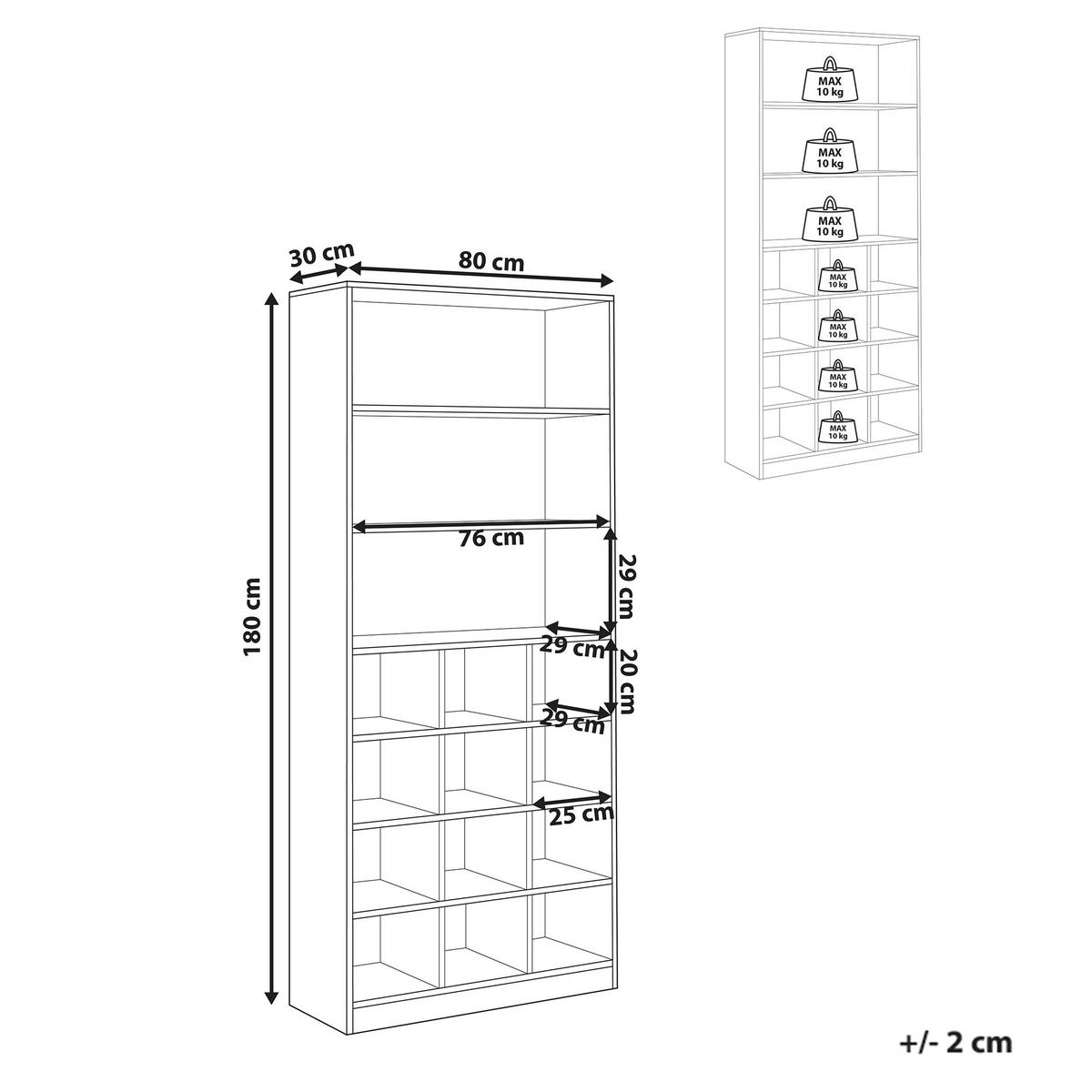 DULAP DE PANTOFI alb Lajamanu - alb, compozit lemnos (80/180/30cm) - Beliani
