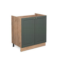 SPÜLENUNTERSCHRANK Fame-Line Grün-Gold Landhaus 80 cm ohne AP - Honigeiche/Eiche Wotan, Holzwerkstoff (80/82/51.6cm) - Vicco
