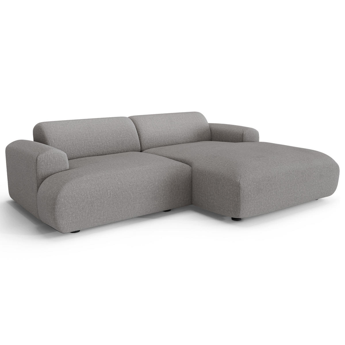 ECKSOFA RECHTS Rastergewebe Hellgrau 266cm - Hellgrau/Grau, Textil (266/165cm) - Sia Home