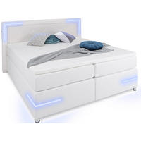 BOXSPRINGBETT Arizona Weiß 160/200 cm H2/H3 Kunstleder - Weiß, Textil (160/200cm) - wonello