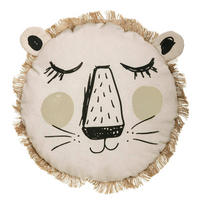 ZIERKISSEN Löwe Ø 44 cm - Beige, Naturmaterialien (44/44cm) - Atmosphera for kids