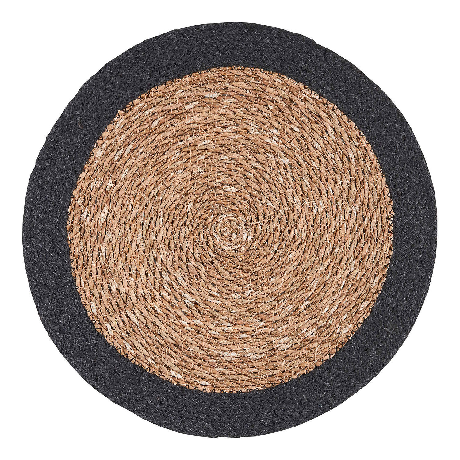 TISCHLÄUFER Sauvage - Schwarz, Naturmaterialien (38/38cm) - BUTLERS