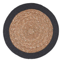 TISCHLÄUFER Sauvage - Schwarz, Naturmaterialien (38/38cm) - BUTLERS