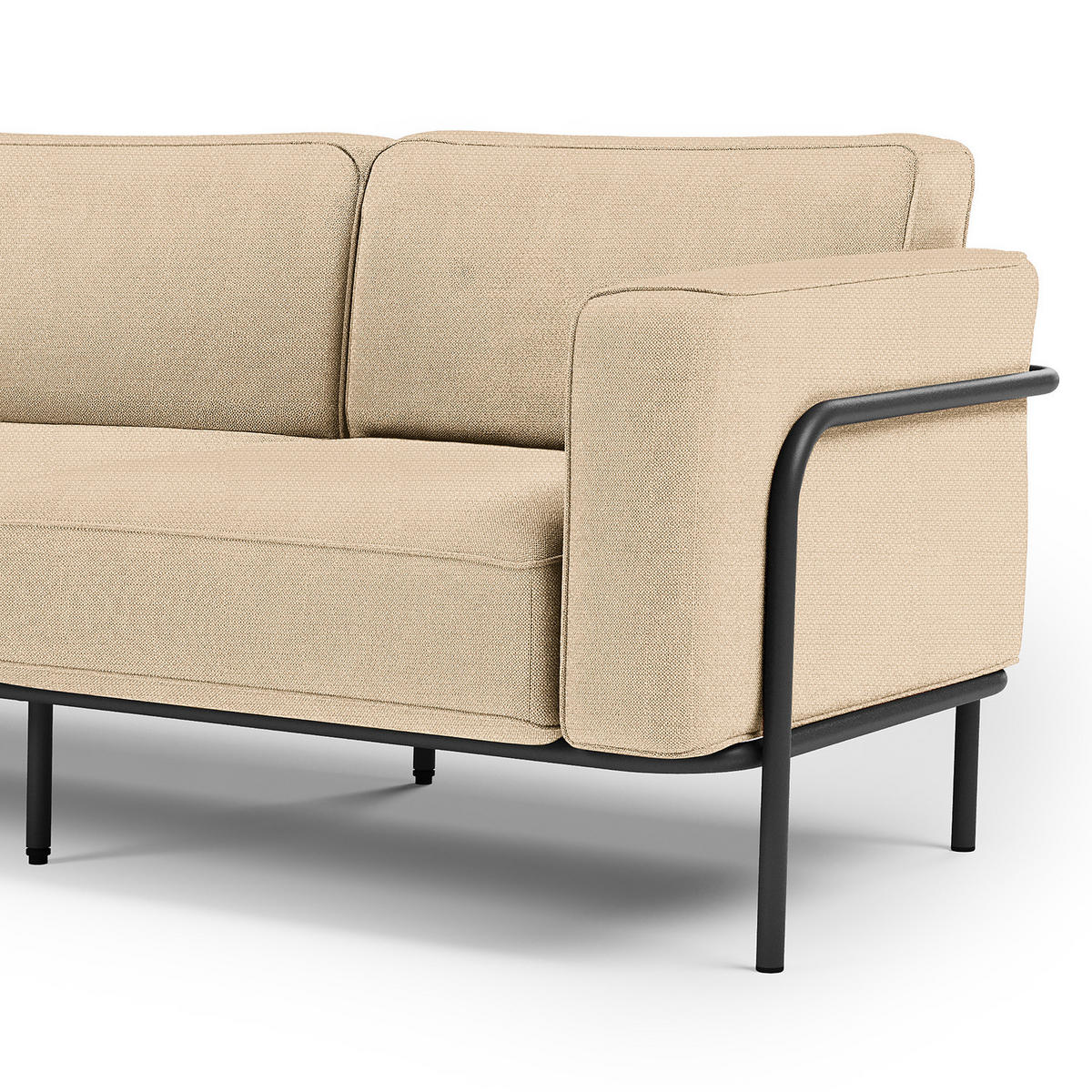 OUTDOOR-ECKSOFA - Beige, Textil/Metall (247/76/247cm) - home24