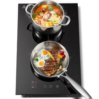 INDUKTIONSKOCHFELD 2 Platten Schwarz - Schwarz, Kunststoff/Metall (52/5/30cm) - Kaket