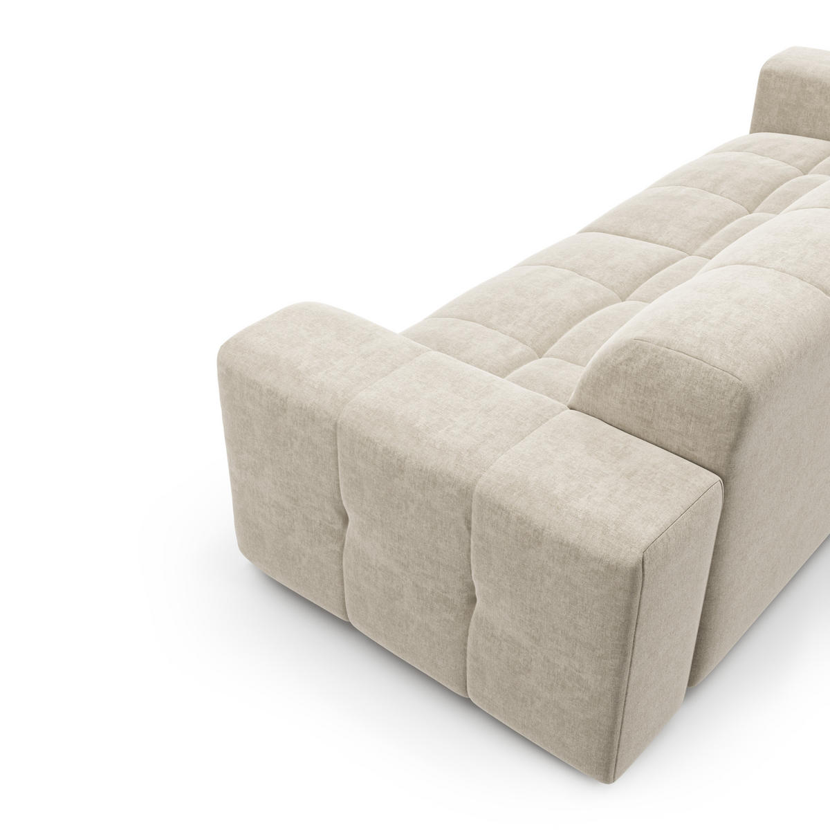 SOFA 4-SITZER Samt creme 230 cm - Creme, Textil (230/45/32cm) - Sia Home