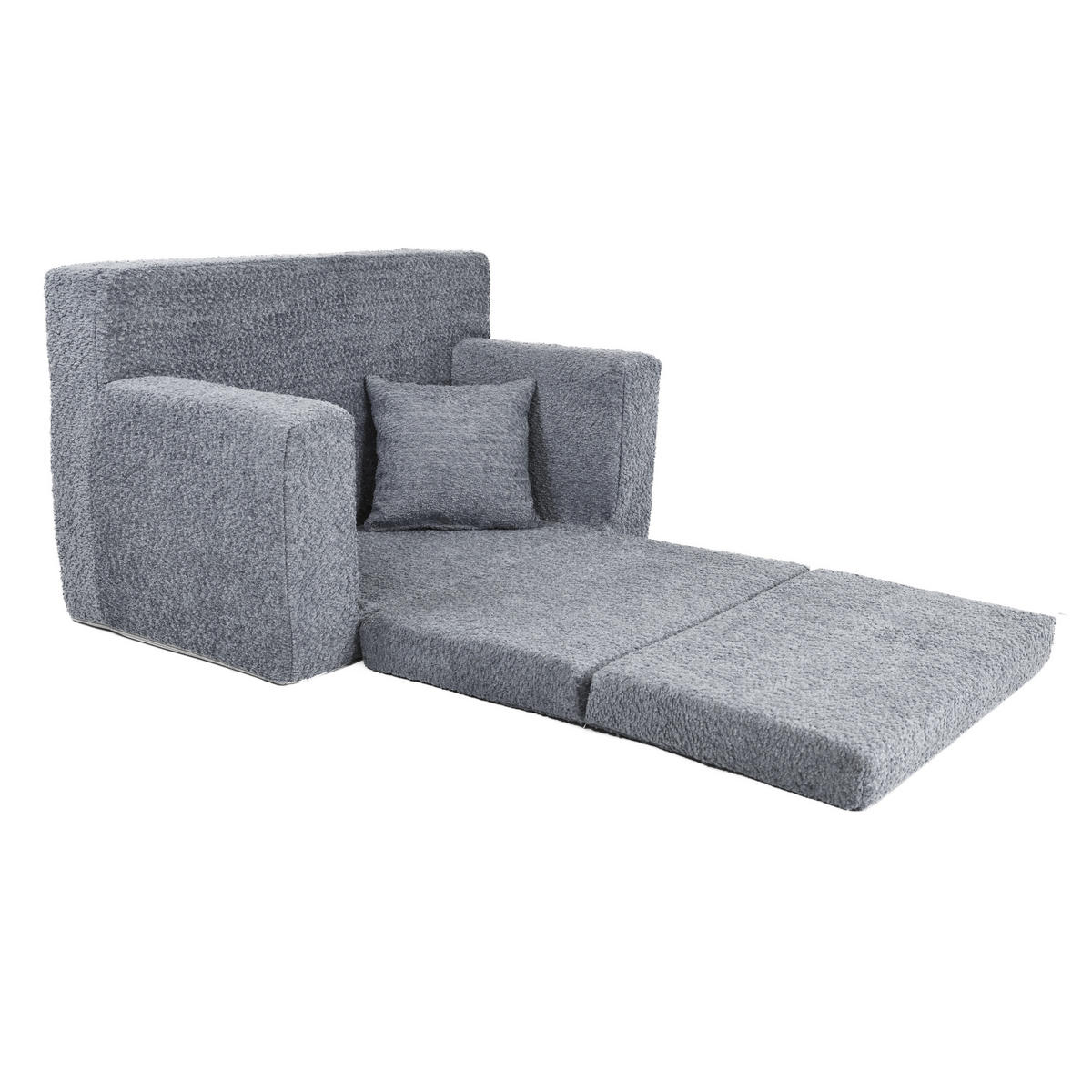 KINDERSOFA David – Stilvoller Komfort für das Kinderzimmer - In den Trendfarben - Grau, Textil (83/47/43cm) - Fortisline