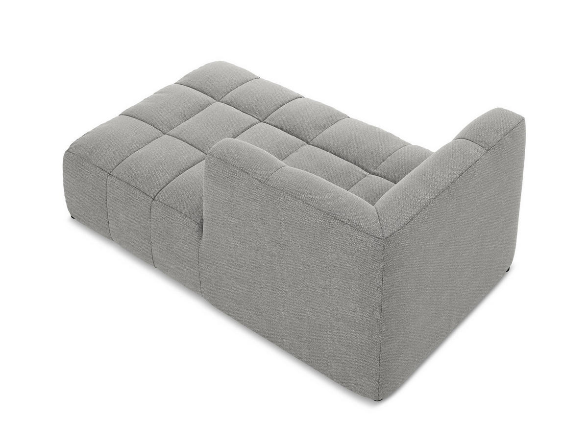 SOFAELEMENT Rechts Bouclé Stoff Grau - Hellgrau/Schwarz, Holzwerkstoff/Kunststoff (101/77/175cm) - Makamii