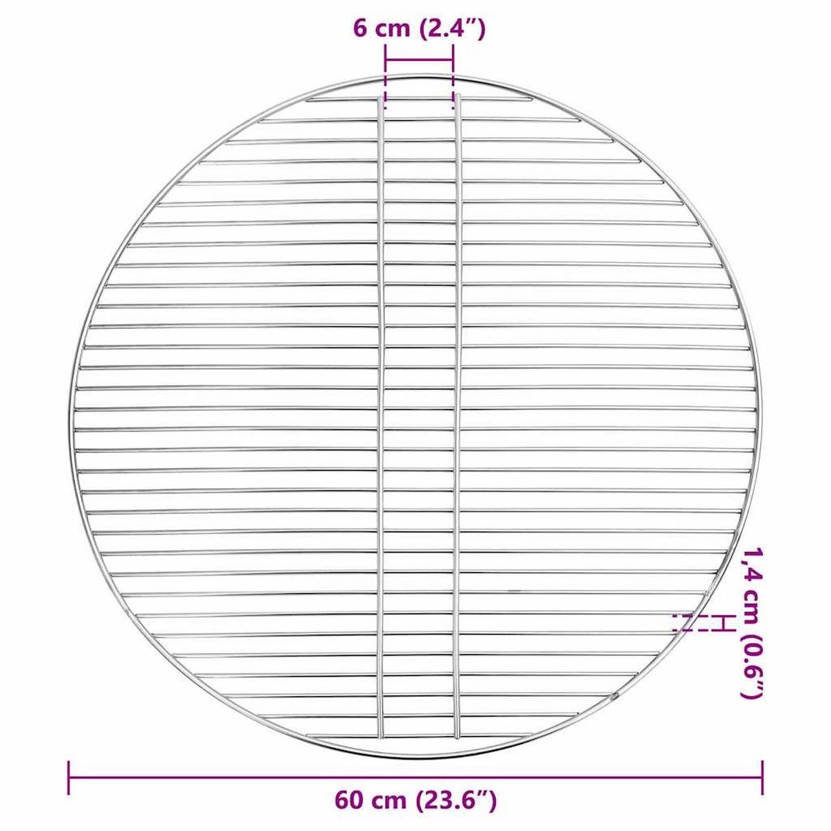 GRILLROST Silber 60/60 Cm Edelstahl - Silberfarben, Metall (60/60cm) - vidaXL