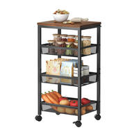 NISCHENWAGEN - Schwarz, Holzwerkstoff/Metall (22/77/45cm) - Relaxdays