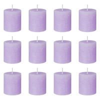 STUMPENKERZE (12er Set) Rustic - Flieder, Paraffin (8cm) - Butlers