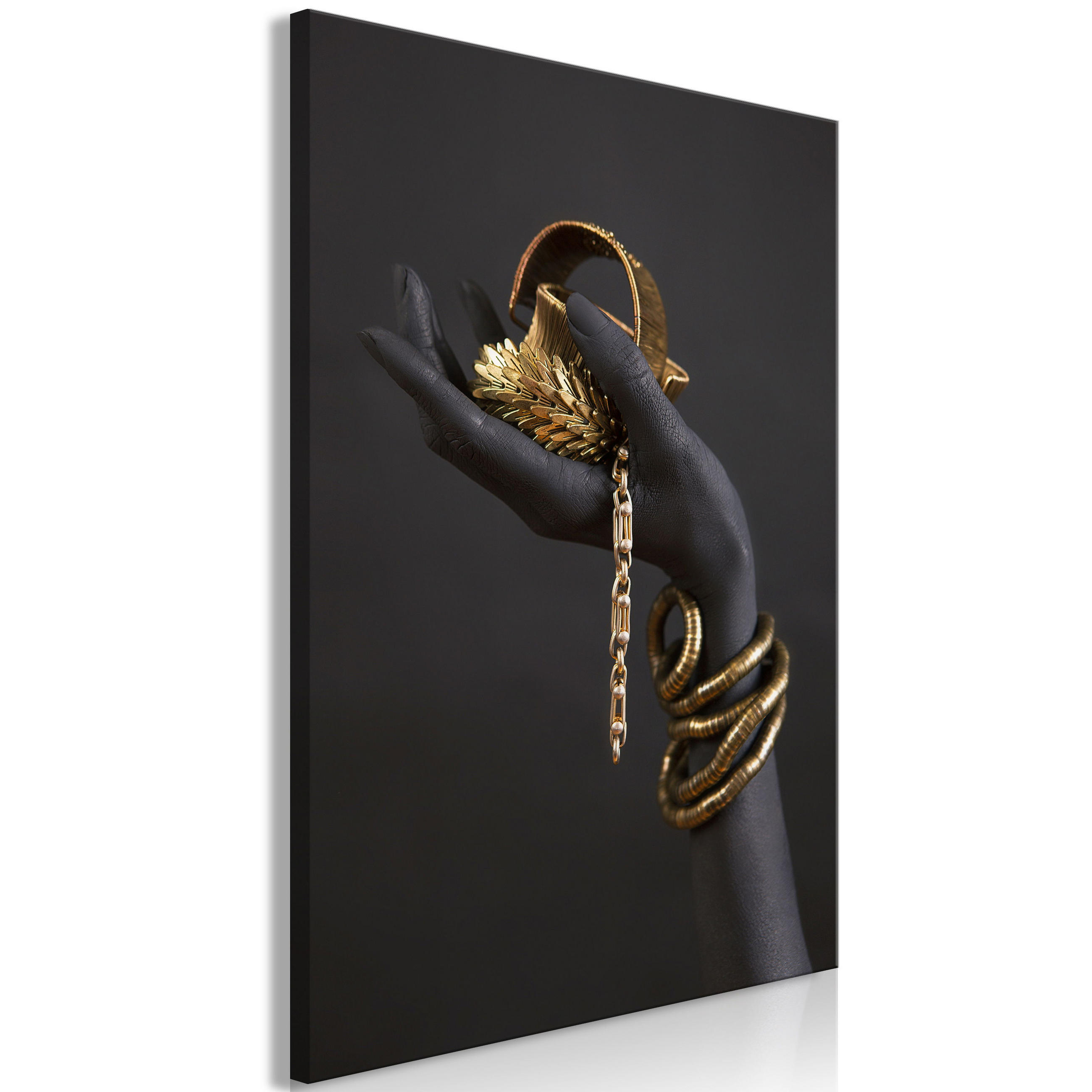 KUNSTDRUCK Grau 60/90 cm - Goldfarben/Grau, Textil (60/90cm) - KUNSTLOFT
