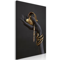 KUNSTDRUCK Grau 60/90 cm - Goldfarben/Grau, Textil (60/90cm) - KUNSTLOFT